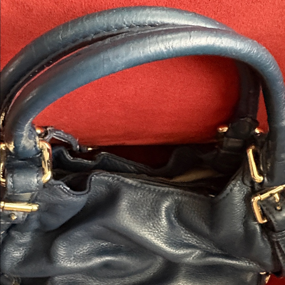 Michael Kors Dark Blue Leather Shoulder Bag - Picture 8 of 11